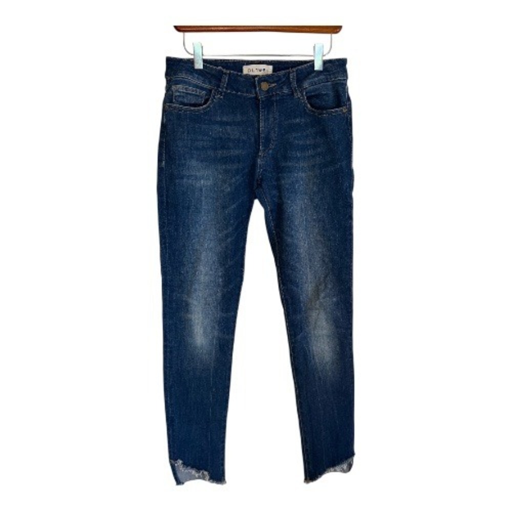DL1961 Emma Power Legging Jeans Womens 28 Sphinx Blue Raw Hem Skinny Denim 3388‎